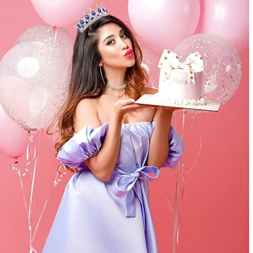 COCIDE Blue Crown for Women Silver Crystal Wedding Tiaras and Crowns Rhinestones Queen Hair Accessories for Party Bridal Birthday Prom Costume Cosplay | Elegant Queen Headpiece thumbnail 3