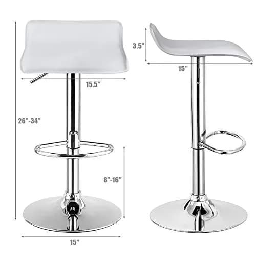 NAFORT Modern Swivel Bar Stools Set of 2 | Height Adjustable PU Leather & Chrome thumbnail 8