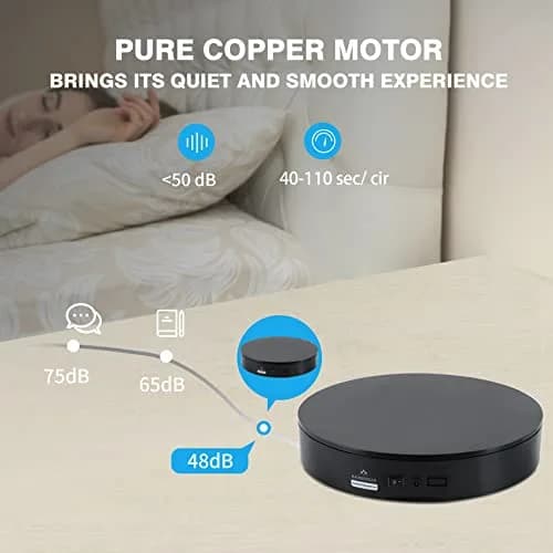 BAOSHISHAN Motorized 360° Photography Turntable with Remote, 2.54 kg (5.6 lb) Load Capacity | Captures Every Angle Clearly thumbnail 5