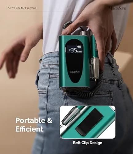 MelodySusie MM400C Cordless Nail Drill 35,000 RPM | Professional Rechargeable Electric Nail File with 15+ Hour Battery thumbnail 2