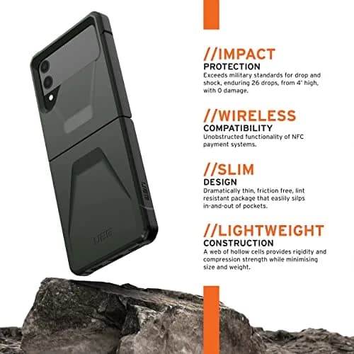 URBAN ARMOR GEAR Civilian Case for Samsung Galaxy Z Flip3 5G (2021) Olive | Military-Grade Drop Protection thumbnail 3
