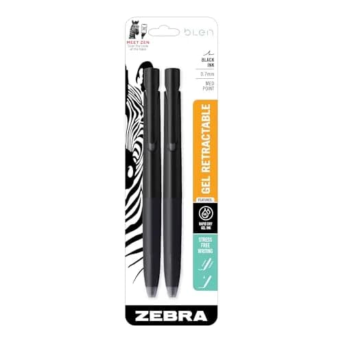 Zebra Pen bLen Retractable Gel Pen 2-Pack | Smooth Ink Flow, Low-Vibration Writing thumbnail 1