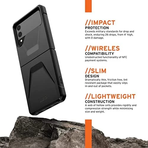 URBAN ARMOR GEAR Civilian Case for Samsung Galaxy Z Flip3 5G (2021) Black | MIL-STD-810G 516.6 Drop Tested thumbnail 3
