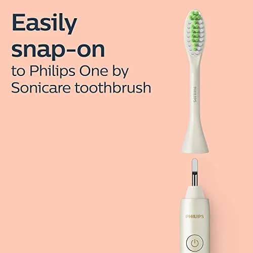 Philips Sonicare One Genuine Replacement Brush Heads, 2-Pack, White | Micro vibrations & tapered bristles for brighter smile thumbnail 4