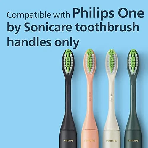 Philips Sonicare One Genuine Replacement Brush Heads, 2-Pack, White | Micro vibrations & tapered bristles for brighter smile thumbnail 2
