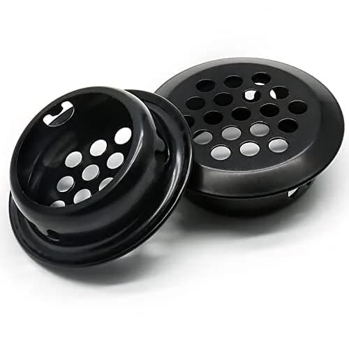 Piutouyar 25mm Air Vents Round Soffit Vents, Black | Stainless Steel Circular Vent Mesh for Kitchen & Wardrobe thumbnail 3