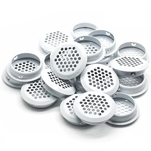 Piutouyar 20Pcs 35mm Air Vents Round Soffit Vents, White | Stainless Steel Circular Vent Mesh for Kitchen & Wardrobe thumbnail 1