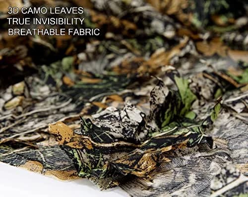 Ginsco 3D Leafy Camo Poncho Lightweight Ghillie Suit with Hood | Woodland Pattern for Hunting, Photography, Airsoft thumbnail 8