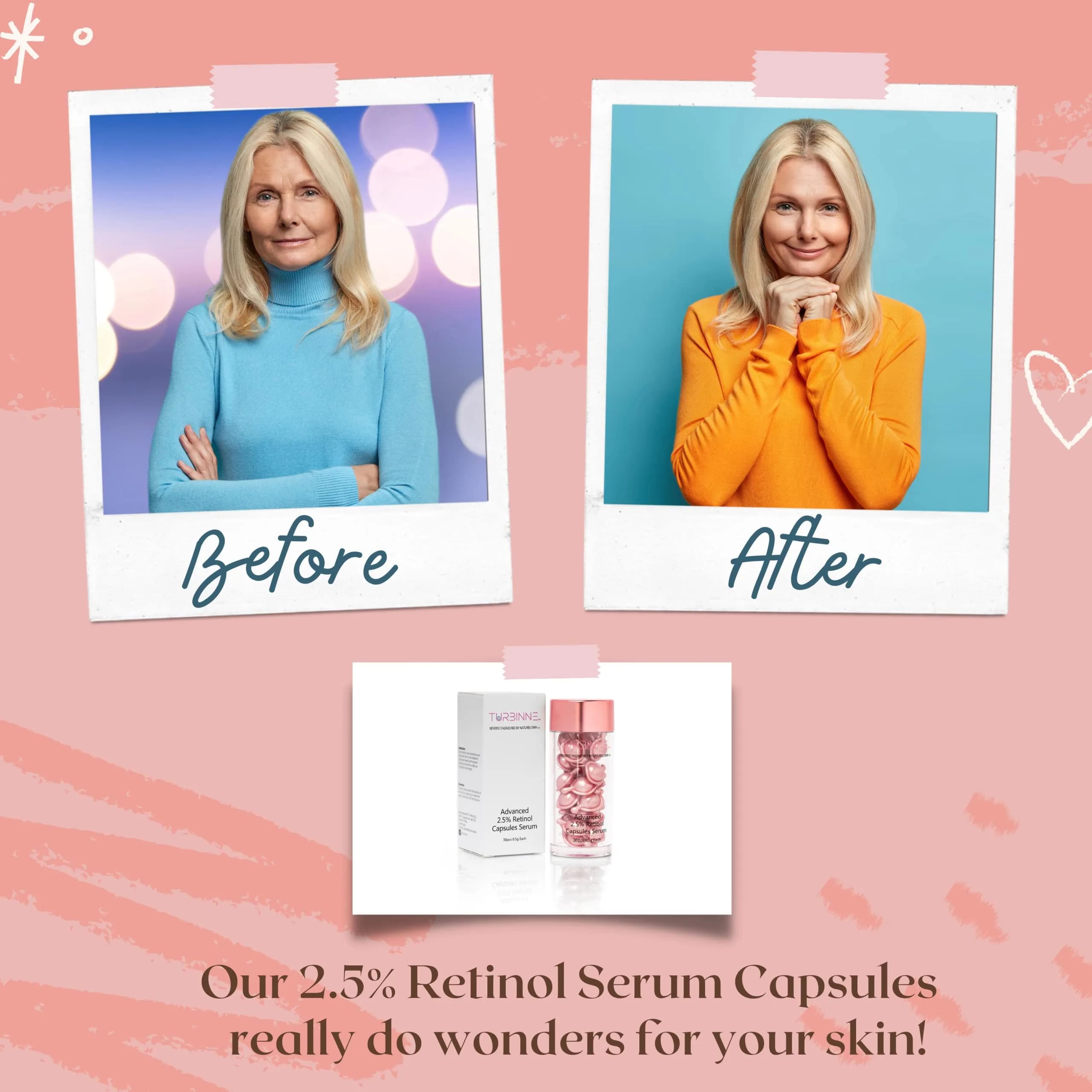 TURBINNE Pure 2.5% Retinol Serum Capsules (30 Count) | Look 5 Years Younger in 30 Days with Deep Hydration - view 2