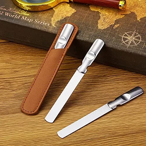 Honoson Stainless Steel Nail Files with Leather Sheath | Heavy Duty Double Sided Manicure Set (Brown) thumbnail 6