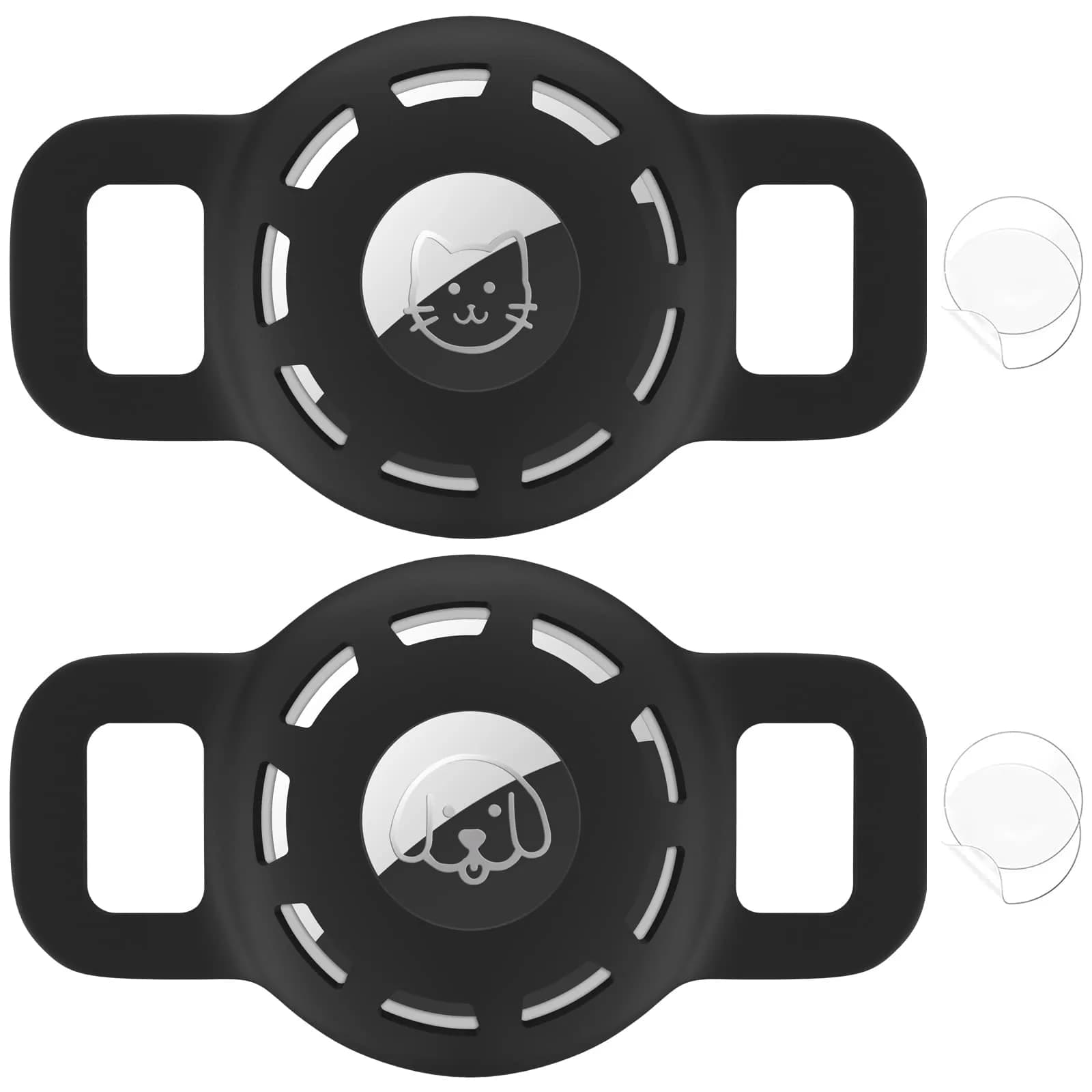 THXSBUDDY Air Tag Cat Collar Holder 2 Pack | Fits Collars Up to 0.5 Inch, Black - main product image