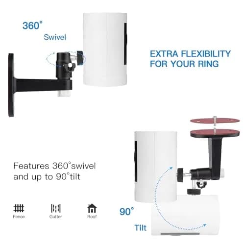 ALERTCAM 2Pack Adjustable Security Wall Mount Bracket for Ring & Outdoor Cameras | Perfect View Angle, Indoor/Outdoor Use thumbnail 4