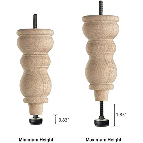 TWIG Furniture Levelers Heavy Duty Leg Levelers 8 Pack Support 1320LBs Large Base Black | Adjustable Furniture Feet thumbnail 4