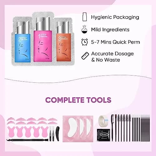 Lomansa Lash Lift Kit - Easy to Use Salon-Quality Eyelash Perm Kit with Full Tools thumbnail 4
