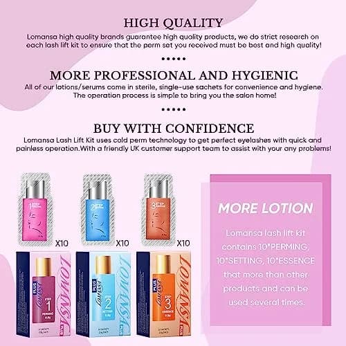 Lomansa Lash Lift Kit - Easy to Use Salon-Quality Eyelash Perm Kit with Full Tools thumbnail 5