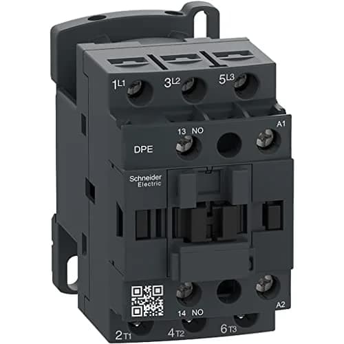 Schneider Electric DPE09B7 Easy TeSys IEC Contactor, 3HP, 480V, 24VAC Coil, HVAC & AC Contactor, Pumps, Compressors, DIN-Rail Mount/Screw Fixing, 1/3HP 115V-1Ph, 1HP 230V-1P, 2HP 200-230V, 3HP 460V | Compact, Reliable Motor Control thumbnail 1