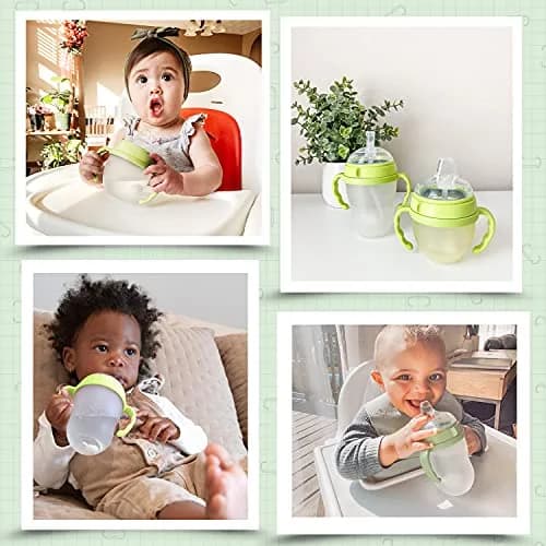 ANPEI Soft Spout Transitional Nipple Kit Bundle for Comotomo Bottles 5 oz & 8 oz, 2 Kits + Brushes (Green) | USA-Sourced Baby Bottle Conversion thumbnail 6