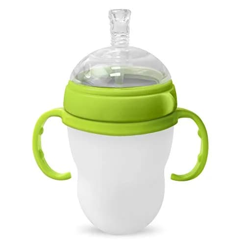 ANPEI Straw Transition Cup Kit for Comotomo Baby Bottles 2 Pack (Green) | Converts 5 & 8 oz Bottles to Sippy Cups thumbnail 5
