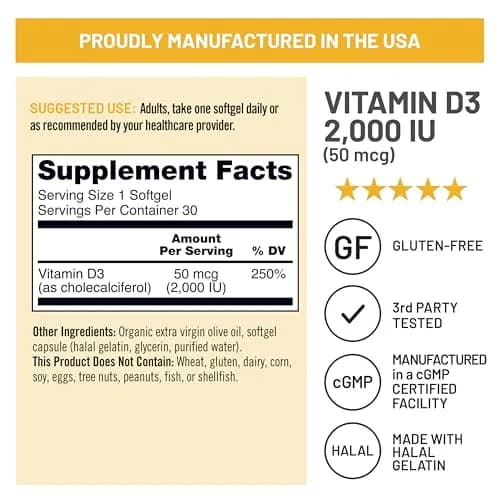 NatureWise Vitamin D3 2000 IU Softgels | Bone & Immune Health Support thumbnail 6