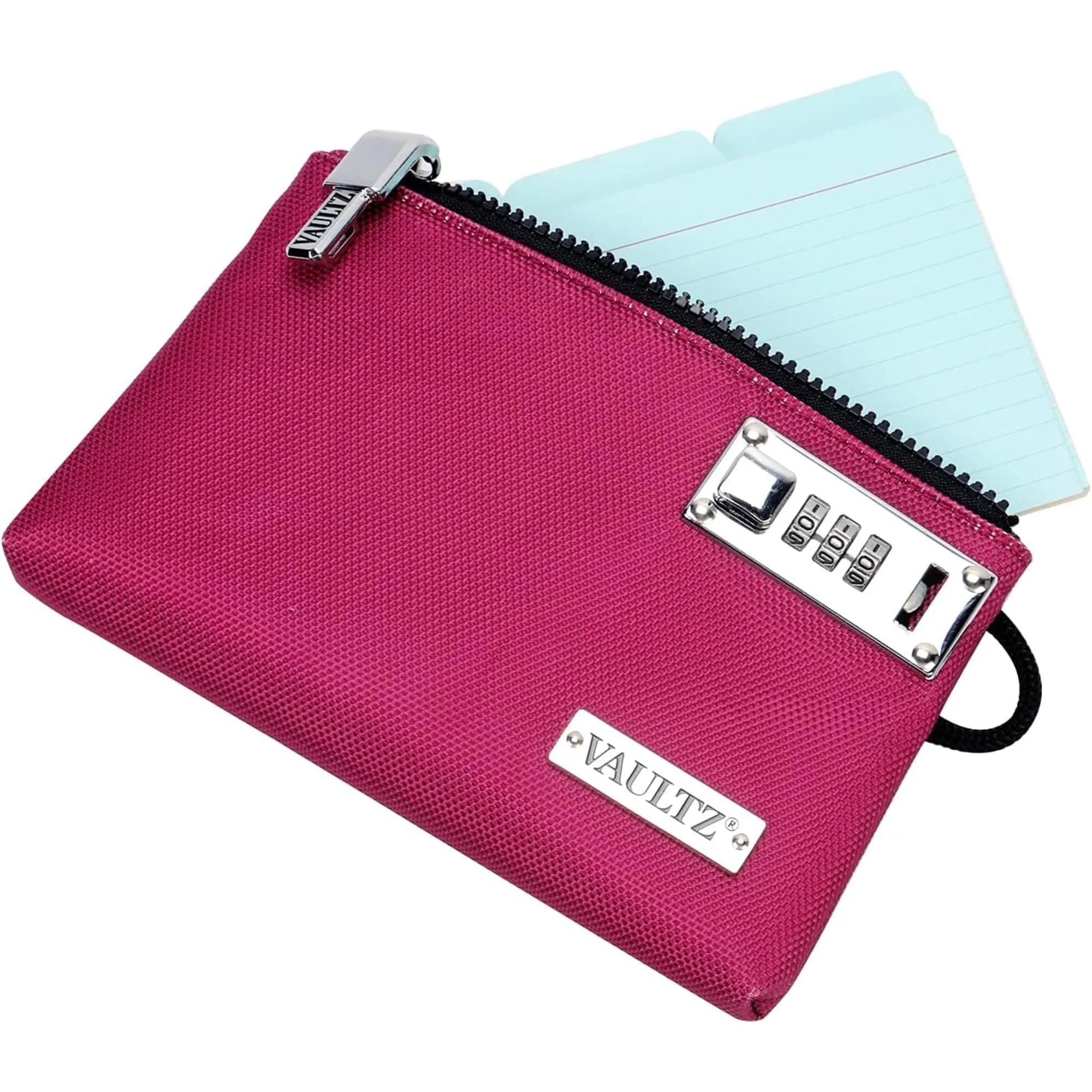 Vaultz Berry Locking Accessories Pouch, 7x10 Inches - Secure Zippered Storage for Valuables - view 2