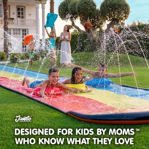JAMBO Premium Triple Water Slide with 3 Bodyboards 20Ft | Heavy Duty Backyard Water Toy for Kids thumbnail 5