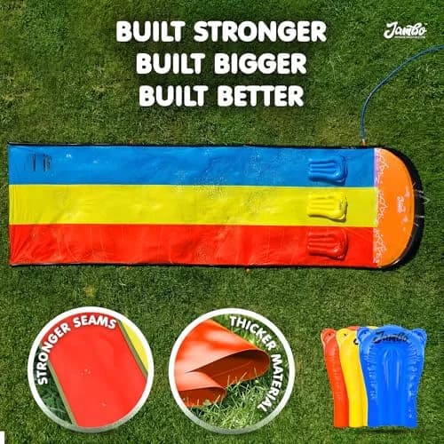 JAMBO Premium Triple Water Slide with 3 Bodyboards 20Ft | Heavy Duty Backyard Water Toy for Kids thumbnail 6