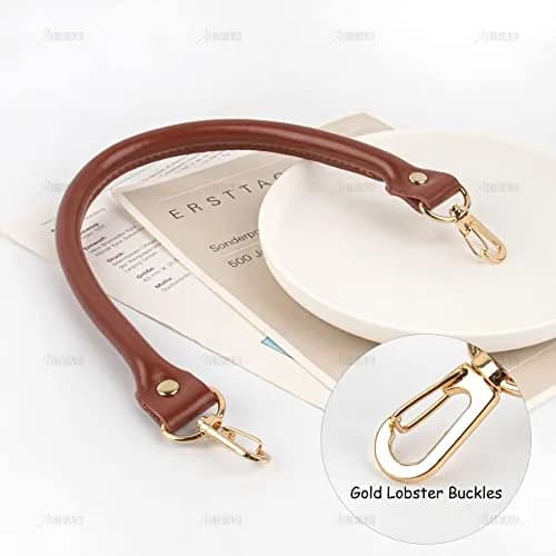 AUEAR Replacement Handbag Straps Brown PU Leather 39.88 cm (15.7 Inches) | 2 Pack with Gold Metal Lobster Buckles thumbnail 8
