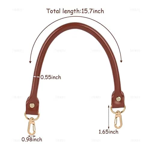 AUEAR Replacement Handbag Straps Brown PU Leather 39.88 cm (15.7 Inches) | 2 Pack with Gold Metal Lobster Buckles thumbnail 9