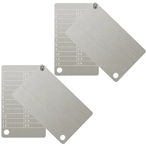 Hotop Crypto Seed Storage Metal Plate 4 Pack | Stainless Steel Backup for BIP39 Wallet, Fireproof, Waterproof (Silver) thumbnail 1