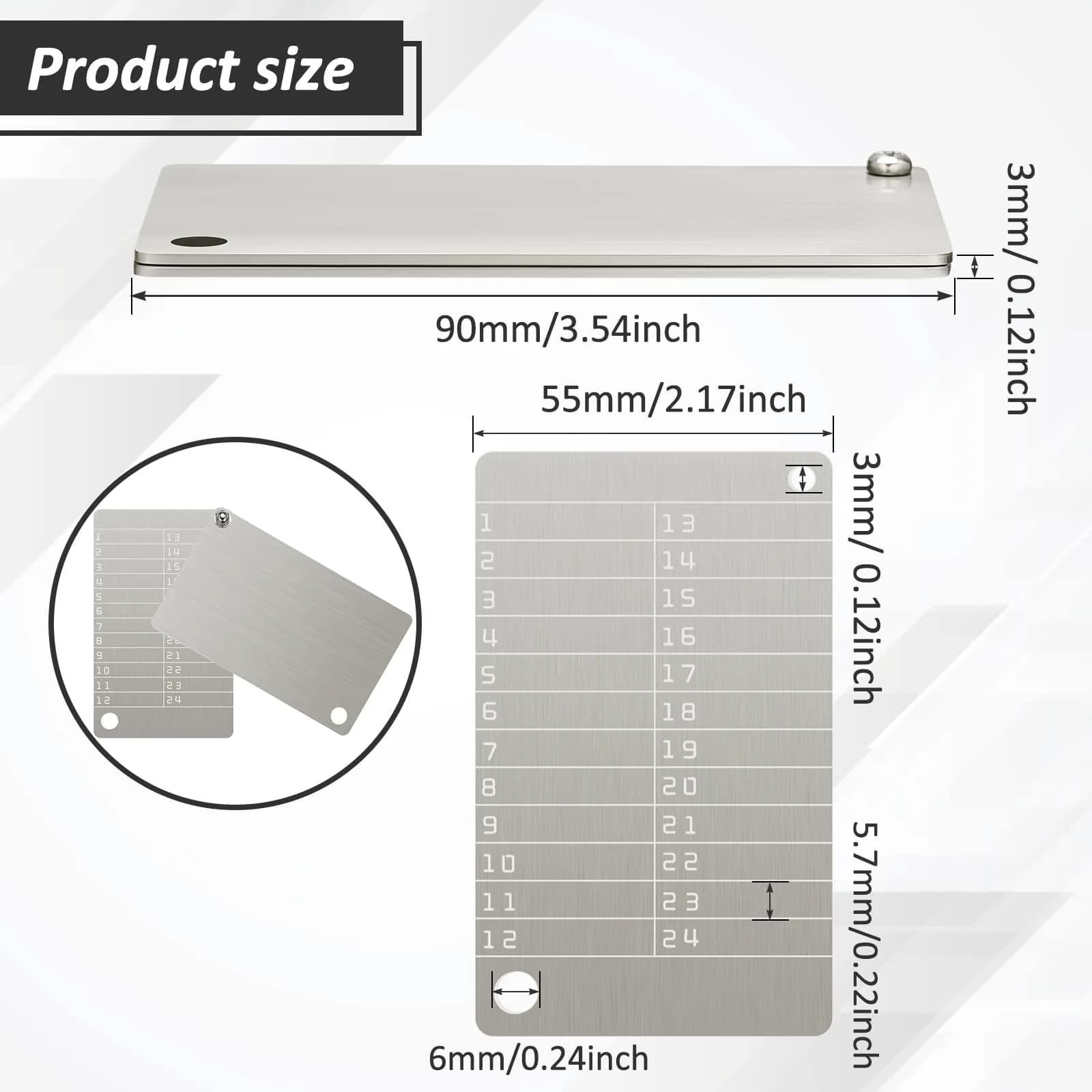 Hotop Crypto Seed Storage Metal Plate 4 Pack | Stainless Steel Backup for BIP39 Wallet, Fireproof, Waterproof (Silver) - view 2