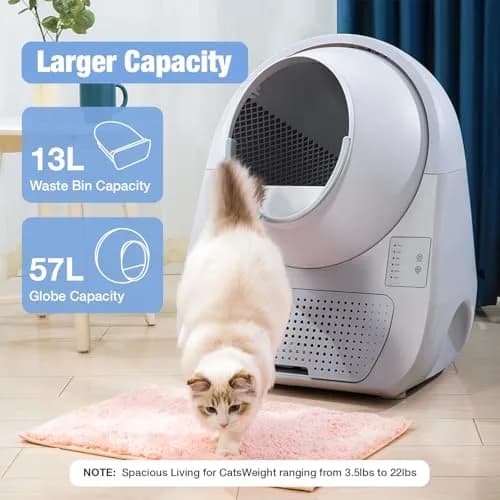 CATLINK Auto Cat Litter Box Self Cleaning Young Version | Automatic Odor & Leak Control for Cats 3.5-22 lb thumbnail 6