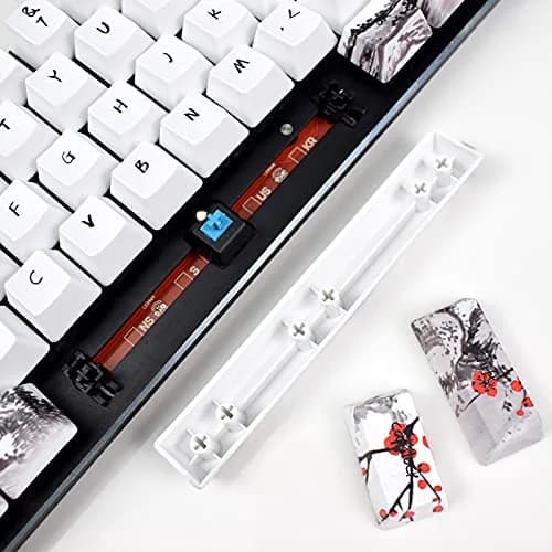 MOLGRIA Keycaps 71 Set for Gaming Mechanical Keyboard | Custom PBT OEM Profile Key caps Japanese Style with Keycap Puller (Plum Blossom, 71 Keys) thumbnail 4