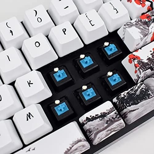 MOLGRIA Keycaps 71 Set for Gaming Mechanical Keyboard | Custom PBT OEM Profile Key caps Japanese Style with Keycap Puller (Plum Blossom, 71 Keys) thumbnail 5