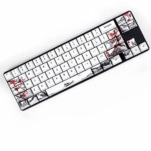 MOLGRIA Keycaps 71 Set for Gaming Mechanical Keyboard | Custom PBT OEM Profile Key caps Japanese Style with Keycap Puller (Plum Blossom, 71 Keys) thumbnail 2