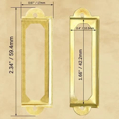 Rierdge Antique Label Holder 2.3 Inch Gold 30 Pcs | Retro Iron Pull Handles for Cabinets & Drawers thumbnail 4