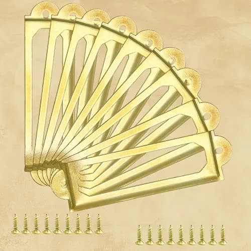 Rierdge Antique Label Holder 2.3 Inch Gold 30 Pcs | Retro Iron Pull Handles for Cabinets & Drawers thumbnail 5