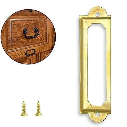 Rierdge Antique Label Holder 2.3 Inch Gold 30 Pcs | Retro Iron Pull Handles for Cabinets & Drawers thumbnail 9