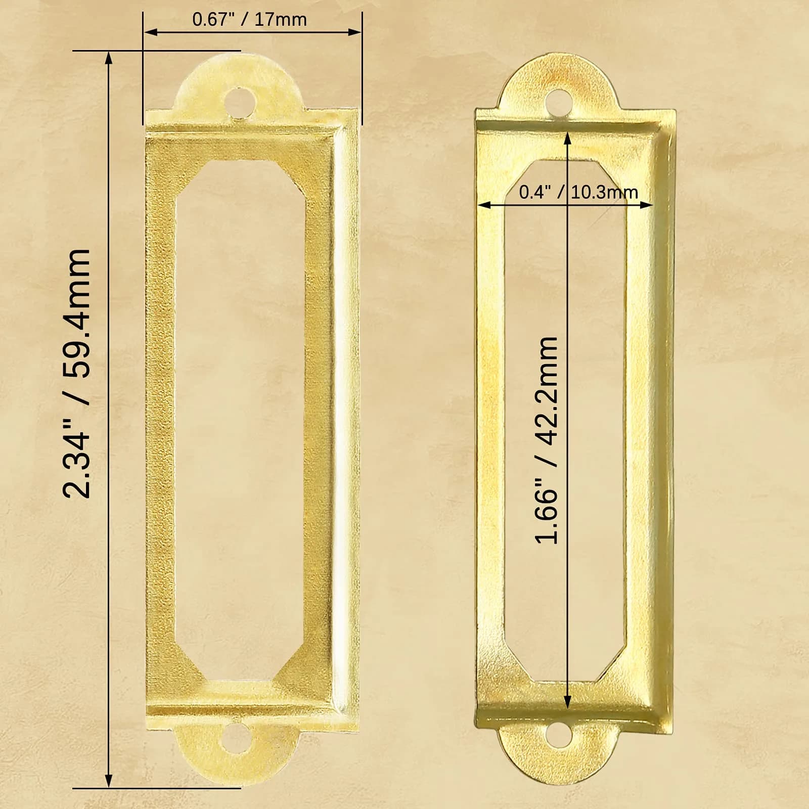 Rierdge Gold 2.3 Inch Label Holder - Pack of 30 | Antique Retro Iron Frames for Drawers & Cabinets - view 4