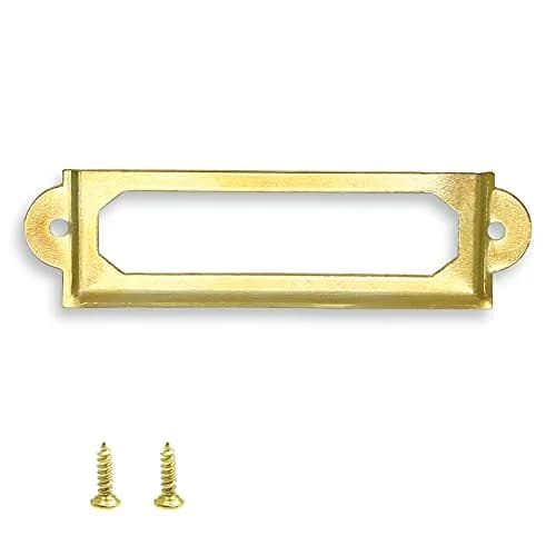 Rierdge Antique Label Holder 3.3 Inch Bronze 30 Pcs | Retro Iron Frames for Cabinets & Drawers — Gold / 2.3"-30 Pcs