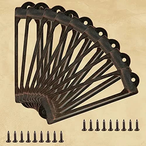 Rierdge Antique Label Holders 2.3 Inch (59.4 mm) Red Copper, 60 Pcs | Retro Iron Frames for Drawers & Cabinets thumbnail 5