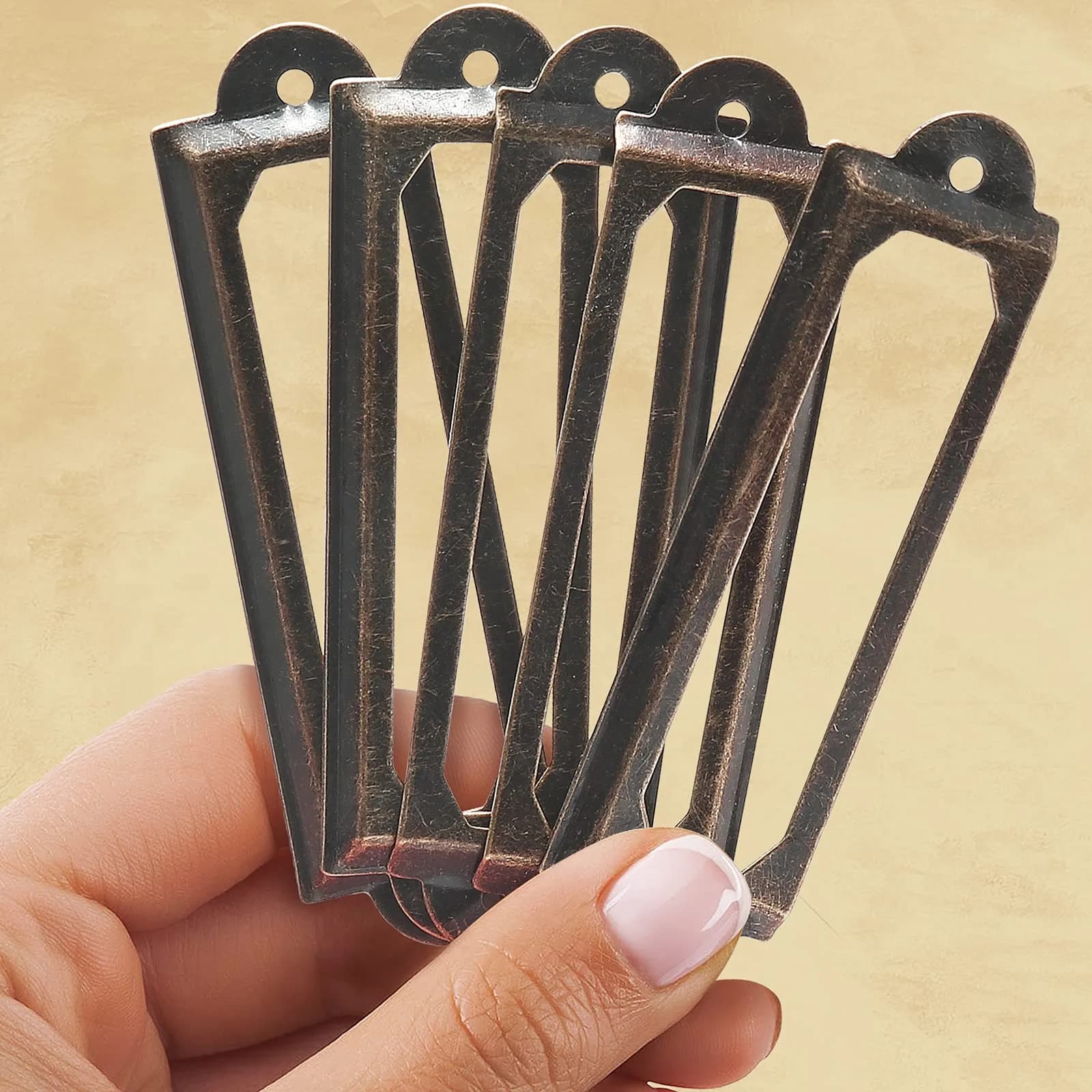 Rierdge Red Copper 2.3 Inch Antique Label Holders - 60 Piece Set for Cabinets & Drawers - view 3