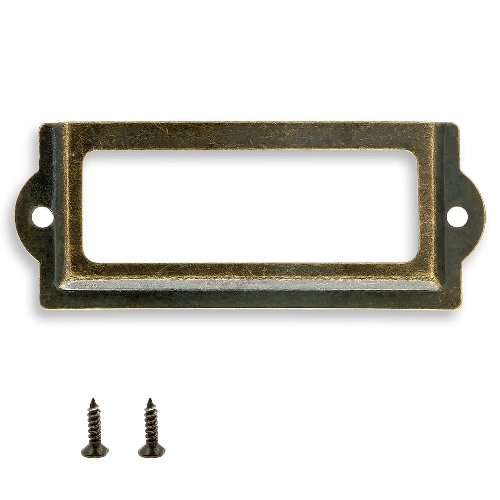 Rierdge Antique Label Holder 3.3 Inch Bronze 30 Pcs | Retro Iron Frames for Cabinets & Drawers - main product image