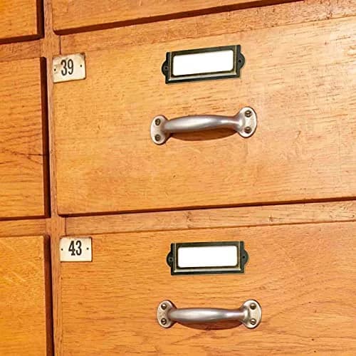 Rierdge Antique Label Holder 3.3 Inch Bronze 30 Pcs | Retro Iron Frames for Cabinets & Drawers thumbnail 7