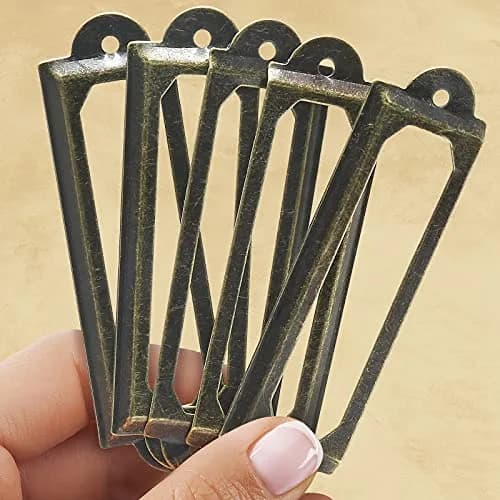 Rierdge Antique Label Holder 59.4mm (2.34 Inch) Bronze, 30 Pcs | Retro Iron Drawer Pulls for Cabinets & Boxes thumbnail 5