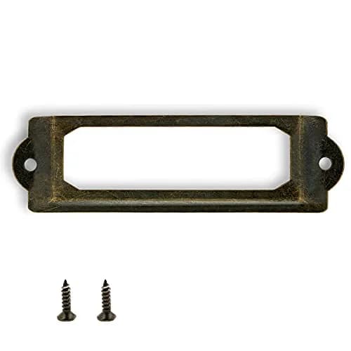 Rierdge Antique Label Holder 59.4mm (2.34 Inch) Bronze, 30 Pcs | Retro Iron Drawer Pulls for Cabinets & Boxes thumbnail 1