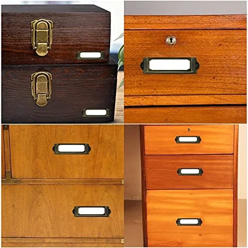 Rierdge Antique Label Holder 59.4mm (2.34 Inch) Bronze, 30 Pcs | Retro Iron Drawer Pulls for Cabinets & Boxes thumbnail 8