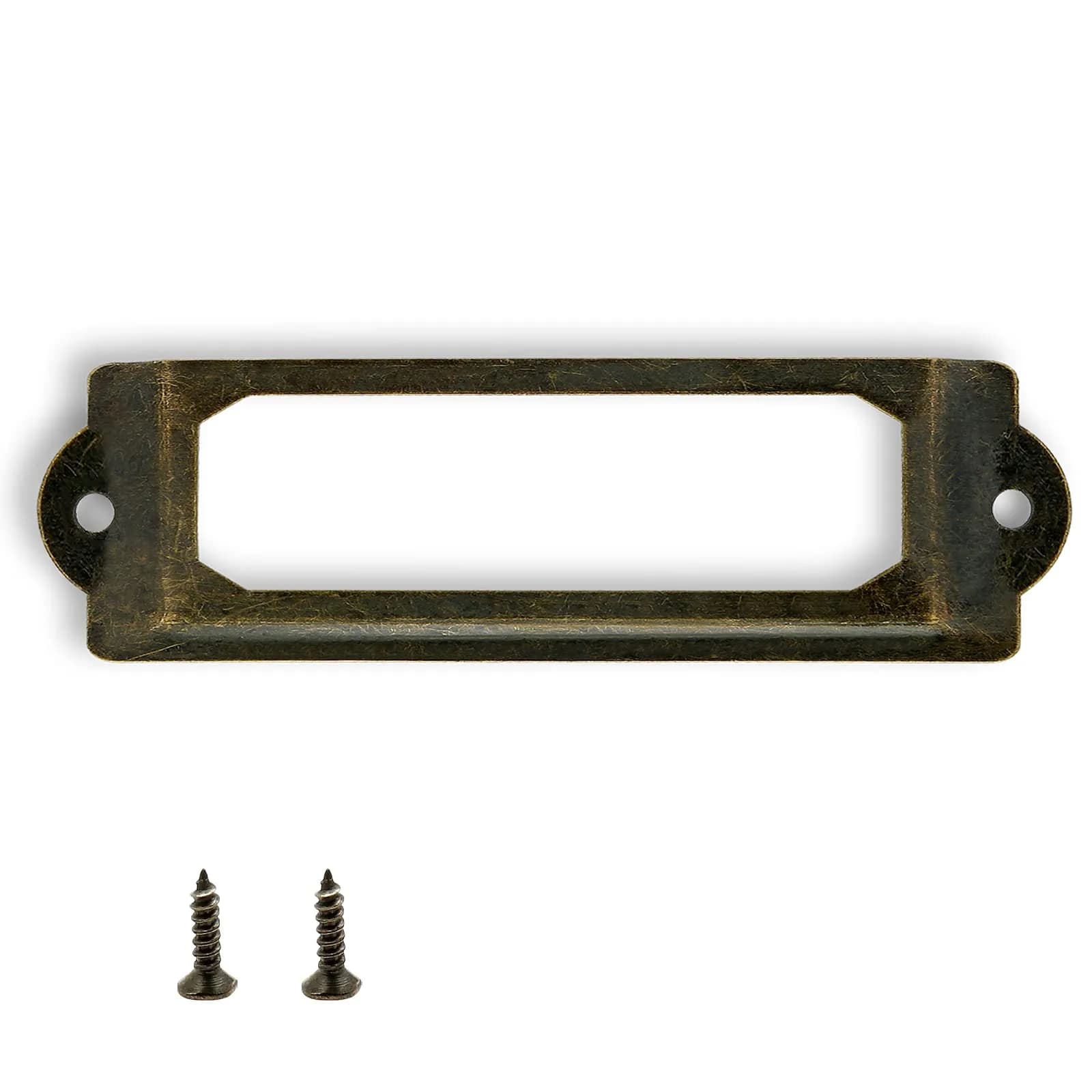 Rierdge Antique Label Holder 3.3 Inch Bronze 30 Pcs | Retro Iron Frames for Cabinets & Drawers — Bronze / 2.3"-30 Pcs