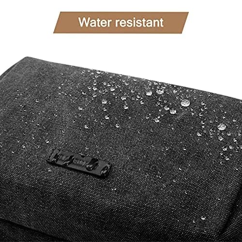 BAGSMART Toiletry Bag for Men, Canvas Travel Organizer, Water-Resistant, Medium | Water-resistant toiletry kit with elastic bands thumbnail 5