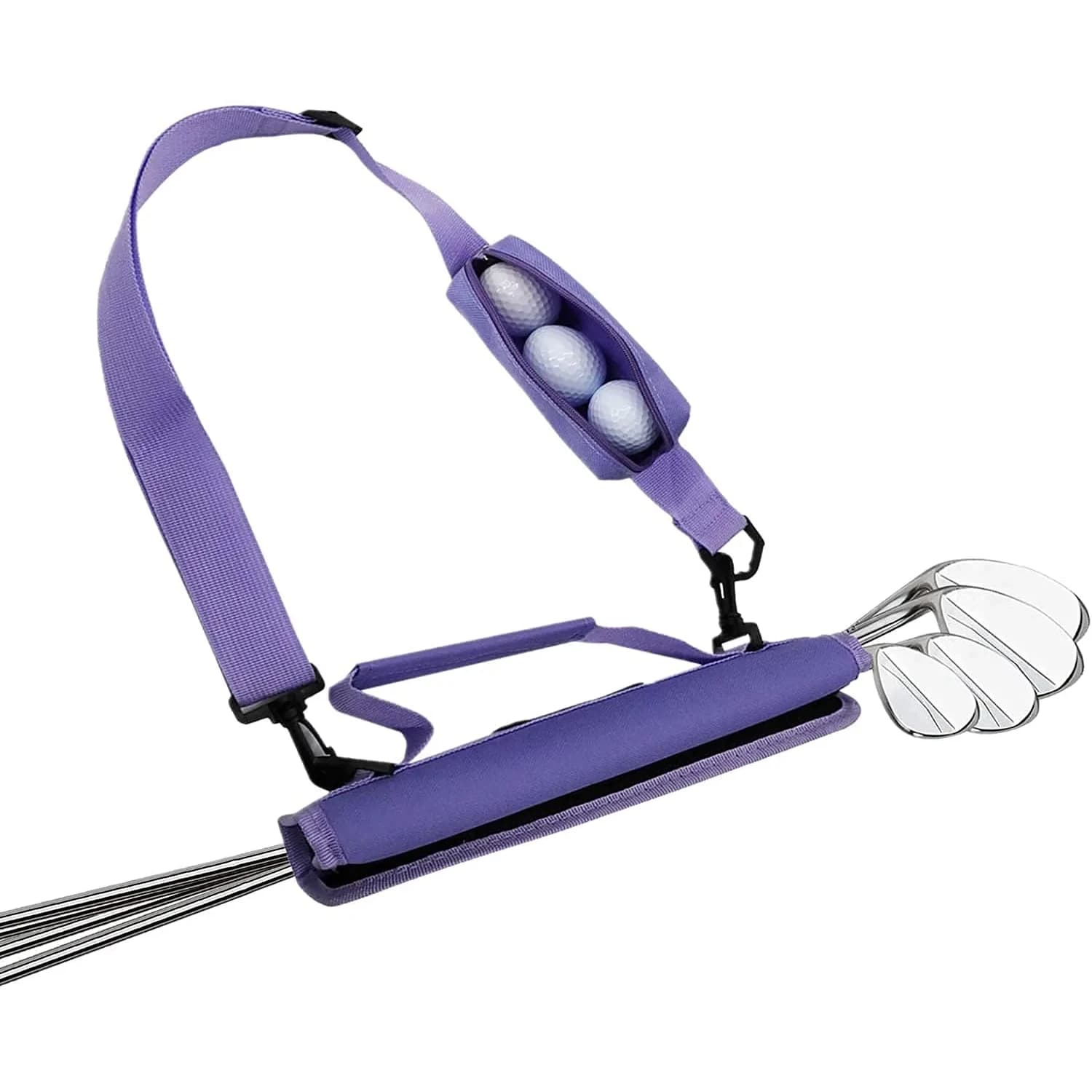 Scott Edward Lightweight Sunday Golf Bag with Stand & Adjustable Strap, 7 Dividers (Purple) - main product image