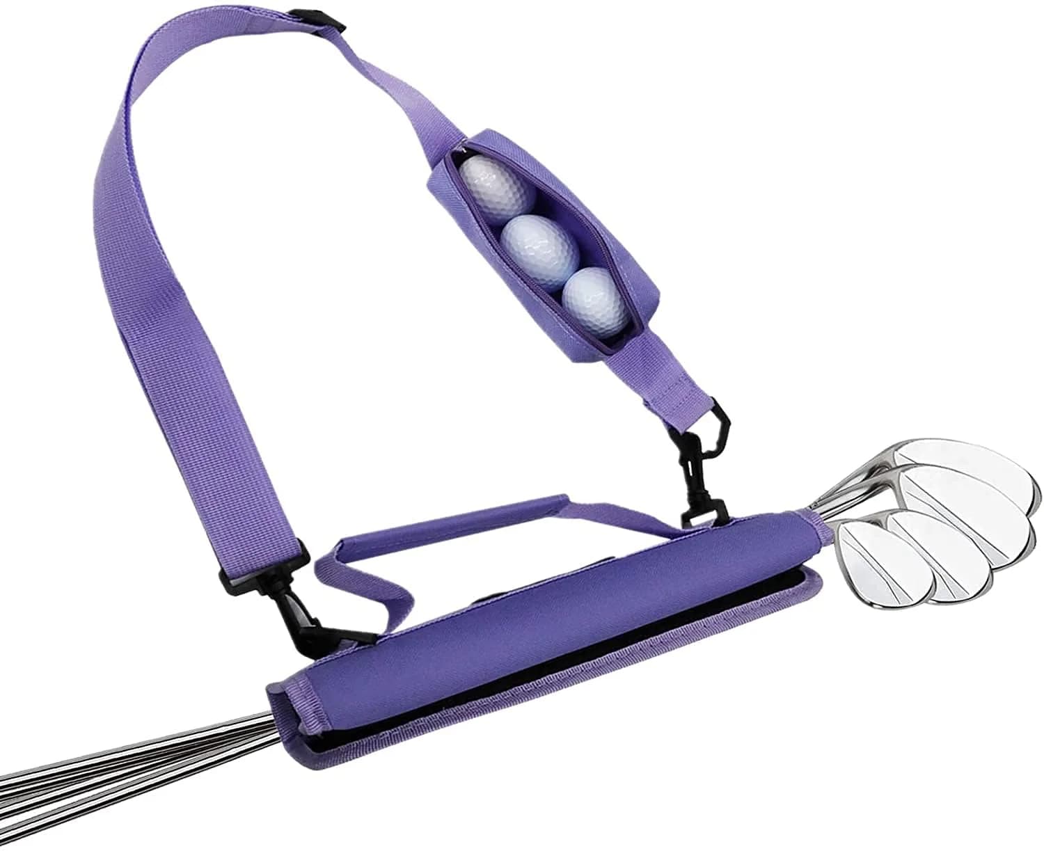 Scott Edward Lightweight Sunday Golf Bag with Stand & Adjustable Strap, 7 Dividers (Purple) — Purple